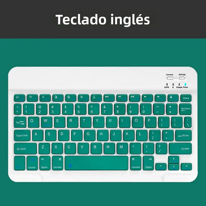 Teclado Inalámbrico Bluetooth Verde Oscuro Para Android iOS Windows Con Ratón Duradero Accesorios Para iPad Teclado Multilingüe Para Tablet - 1
