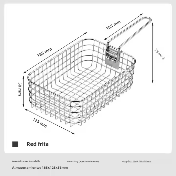 CAMPINGMOO Red De Freír Y Cestas De Acero Inoxidable 304 Para Exteriores Plegables No Disponibles Para Calentar Agua Modelo S-1218 - 1