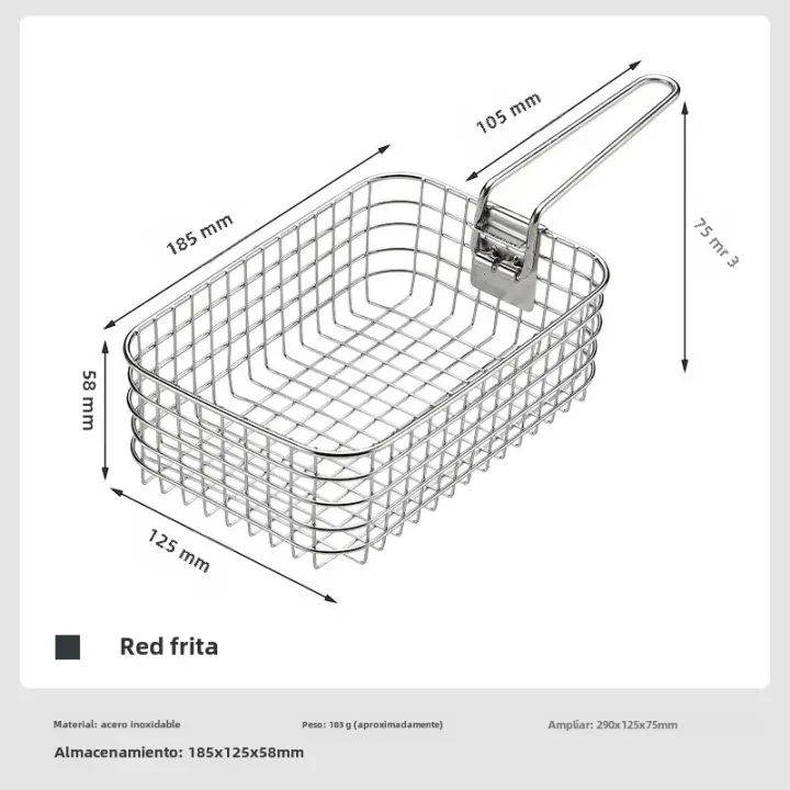 CAMPINGMOO Red De Freír Y Cestas De Acero Inoxidable 304 Para Exteriores Plegables No Disponibles Para Calentar Agua Modelo S-1218 - 1