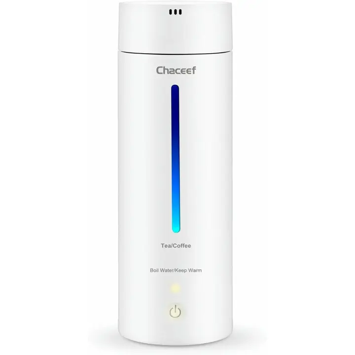 Hervidor de agua de viaje, 350 ml, hervidor de agua LED de 3 colores con función de mantenimiento de calor, cocción rápida y apagado automático - 1
