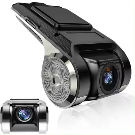 Cámara para tablero de automóvil, mini grabadora DVR HD, ángulo de visión de 140°, sensor G, grabadora de conducción inteligente GPS ADAS, DVR USB para automóvil para radio Android, compatible con TF (máximo 32 G) - 1
