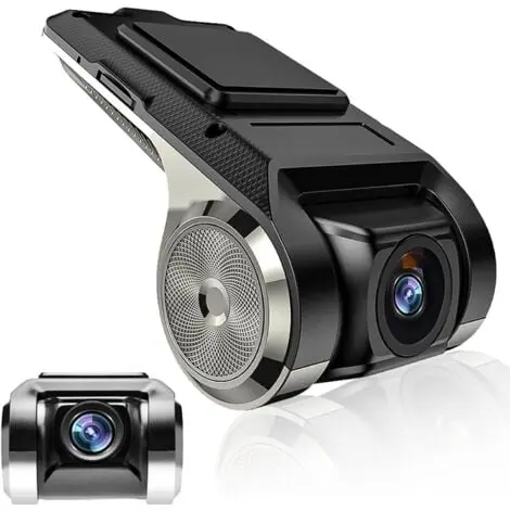 Cámara para tablero de automóvil, mini grabadora DVR HD, ángulo de visión de 140°, sensor G, grabadora de conducción inteligente GPS ADAS, DVR USB para automóvil para radio Android, compatible con TF (máximo 32 G) - 1