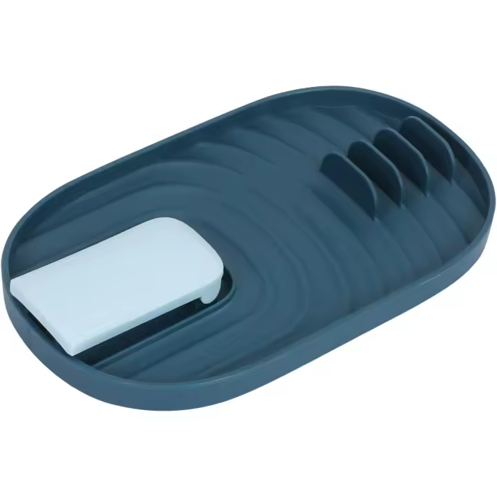 Reposacucharas, soporte para utensilios de cocina con tapete antigoteo, resistente al calor, sin BPA, con soporte para tapa plegable para almacenamiento en la estufa - 1