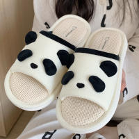 Nuevos Pantuflas De Mujer Con Diseño De Panda Moda Algodón Hemp Cómodo Casual Colores Mixtos Suela De PVC Para El Hogar - details 2