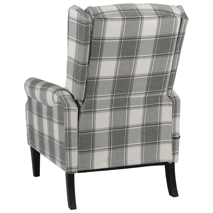 vidaXL Sillón reclinable de tela blanco y gris - 1