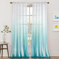 Cortinas de Tul Blanco Gris Tul Opaco Tul Degradado Ojal Tul Elegante Decoración de Ventana Tul Sala de Estar Balcón Dormitorio 2 Piezas (132 cm * 244 cm) - 52 W * 96 L cm - details 2