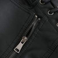 Chaqueta De Motociclista De Cuero PU Para Mujer Chaqueta De Motocross De Cuello Erguido Con Cremallera Ajustada Y Estilo Casual - details 46
