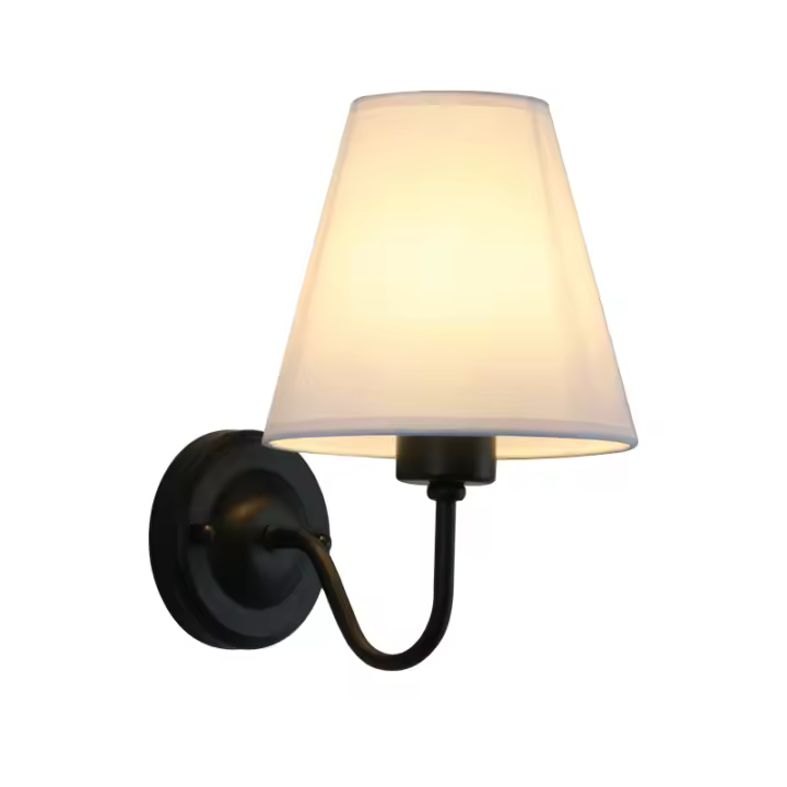 Lámpara De Pared LED E27 Moderna Y Nórdica Con Telas Retro Para Iluminación Interior De Hogar Hotel Dormitorio Y Sala De Estar - 1