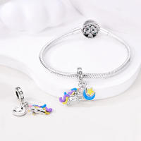 Encanto De Mariposa Morada Y Oso Serie Lindo Bolas De Plata De Ley 925 Para Pulsera Original De 3mm Joyería Para Mujer Regalo - details 26