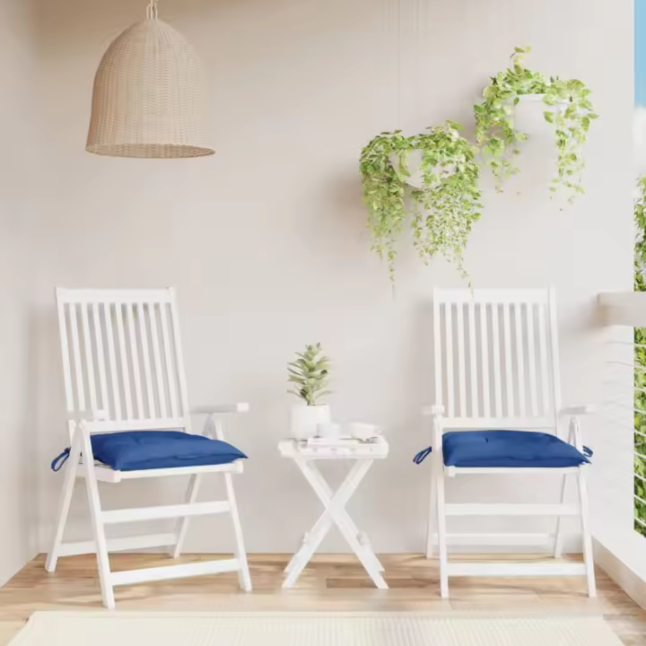 vidaXL Cojines de silla de jardín 2 uds tela Oxford azul 40x40x7 cm - 1