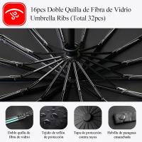 16 Varillas Antitormentas, Gran Paraguas Ajustable with Automática Apertura, en Prueba de Viento, Parasol Anti-UV - details 2