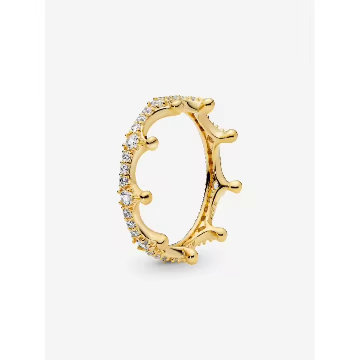 Pandora - Anillo de Corona brilliant transparent-Baño de Oro de 14K - 1