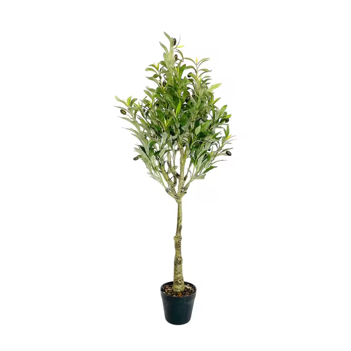 Acomoda Textil – Planta Artificial Decorativa con Macetero Elegante para Hogar, Jardín, Comercio y Oficina. Planta Sintética Resistente para Interior y Exterior Sin Cuidados. (Olivo, 120 cm) - 1