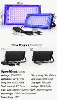 Luz Negra Ultravioleta 100W, Foco Luz UV con enchufe, 395-400nm Luz Negra UV IP66 Impermeable Luces Ultravioleta para GLOW Fiesta,Bar,Halloween,Fiesta,Neón,Black Light Party,Disco - details 4