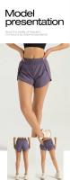 MOV Los bolsillos laterales anti-Exposición de los pantalones cortos de los deportes de las mujeres a continuación los pantalones cortos corrientes de la yoga de la aptitud - details 7