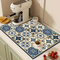 Alfombrilla De Secado De Platos Con Estampado De Café Vintage Antideslizante Absorbente Y Resistente Al Desgaste Para Decoración De La Mesa Y Piso Del Cocina - details 7