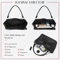 Bolsos de Mujer, Bolso Shopper con Flecos Bolso Bandolera de Moda en PU Cuero Bolso de Mano para Trabajo, Diario y Fiestas,Negro - details 3