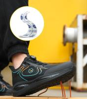 Zapatos de seguridad con amortiguación de aire para hombre, zapatillas de trabajo antigolpes e indestructibles, de malla transpirable, botas protectoras - details 1