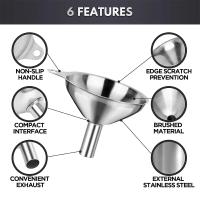 Set De 3 Funcales De Acero Inoxidable Para Rellenar Botellas Herramienta Anti-Derrames Para Aceite Y Vino Accesorios De Cocina Barra - details 4