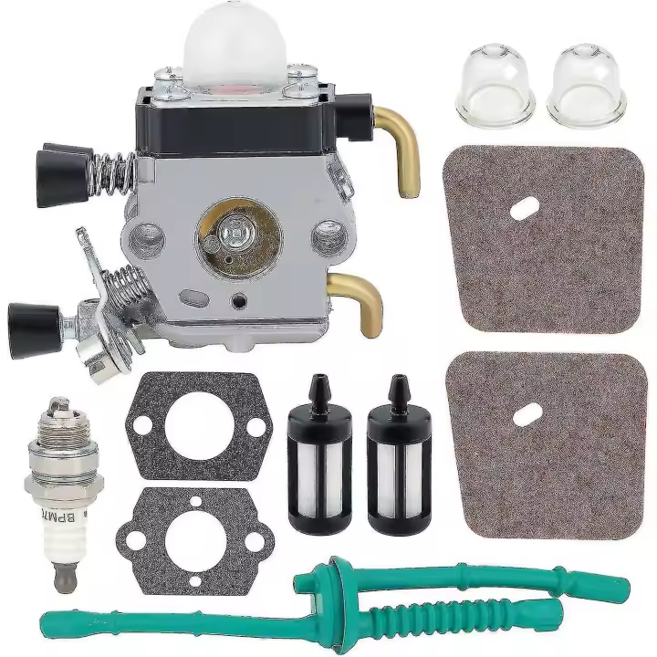 STIHL FS45 HS45 Carburador de Reposición para FS38 FS55 HL45 KM55R Cortadora y Weed Eater con Línea Combustible Kit C1Q-S97 C1Q-S186 [RbestQ] - 1
