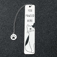 Marcapáginas De Acero Inoxidable Con Diseño Creativo De Gato Y Texto Colorido Regalo Perfecto Para Amantes Del Lectura - details 3