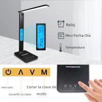 Lámpara De Escritorio LAOPAO 10W QI Carga Inalámbrica Con Calendario Alarma De Temperatura Y Luz De Escritorio Protección Ocular Para Negocios Y Estudio - details 6