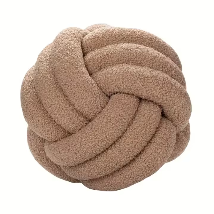 Cojín De Decoración De Hogar En Forma De Bola Tejido a Mano No Deformable Eco-amigable Relleno De Algodón PP Para Adultos Y Niños - 1