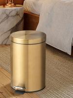 Bandeja De Cocina Y Baño De 3 Litros Mini Champagne Metálica Redonda Ecológica Para Decoración De Navidad Recipiente De Basura Para El Hogar - details 1
