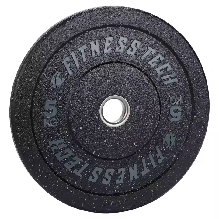 Fitness Tech Bumper Plate Alta Resistencia Hi Temp Fleck de 5kg a 25kg - Unidad Discos - 1