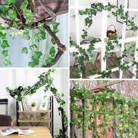 1Pack De Vinateras Artificiales Con 20 Luces De Cadena LED Falsas Hojas De Hiedra Para Decoración De Pared Habitación Jardín Oficina Bodas - details 8