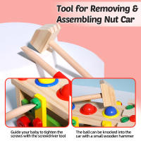 Juego De Juguetes De Carreras Con Tornillos Y Tornillos Montessori Para Niños Edad 3-12 Años Herramientas De Carpintero Simuladas Set De Puzzle Educativo - details 2
