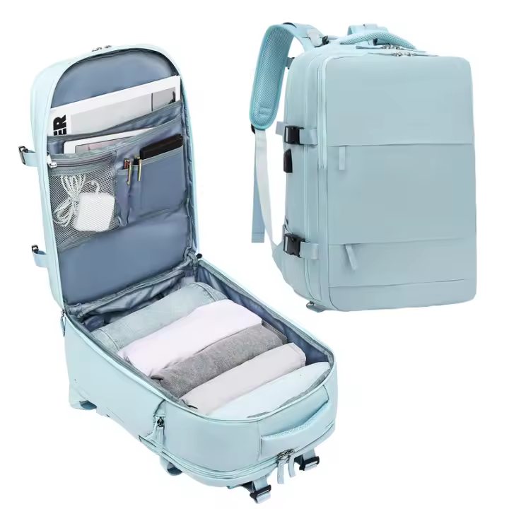 Mochipa de Viaje para Cabina de Avión 45x36x20 para Vueling, EasyJet, ryanair Equipo de Mano Impermeable y Espaciosa with Para Compartment Zapatos y Puerto USB Mochila Antirobo Multifunctional para Viajes y Escapadas ( 2210-002 2350D1) - 1