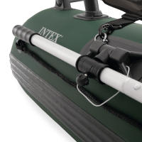 INTEX - Pato de pesca hinchable Big Catch Pro, 165x120x38 cm, material Super-Tough resistente y duradero, soporta 140 kg, incluye remos, hinchador, mochila, soportes de caña desmontables y 2 bolsas de almacenamiento - details 6