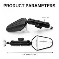 Espejos LATERALES Plegables Para Motocicleta 360 Grados Giratorios Vistas Traseras Accesorios Para ATV Espejos De Manillar Ancho - details 8