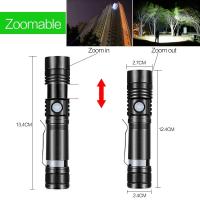 Linterna Portátil Recargable Zoom White Beam Light De Larga Distancia Tipo-C USB Para Exteriores Y Hogar Material De Aluminio Luz LED Impermeable - details 31