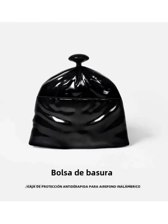 Funda De Bolsa De Basura Divertida Y 3D Para Airpods 1 2 3 pro 4 2024 Con Bluetooth Inalámbrico Protección Para Auriculares Material De Silicona - 1