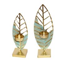 Soporte Para Velas De Tealight Hoja De Metal Moderno Decoración Para Sala De Estar Y Dormitorio Centro De Mesa Para Bodas - details 1