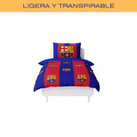 MOZURU Funda Nórdica Blaugrana de Microfibra - Tamaño 135 x 200 cm, Fútbol Club Barcelona - - details 2