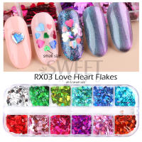 12 Grillas De Brillo De Uñas En Forma De Corazón Sequinias Holo Iridescentes Para Año Nuevo Y San Valentín BERX04 - details 14