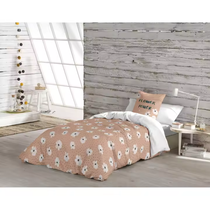 FUNDA NÓRDICA 100% ALGODÓN SURI BEIGE POPCORN FABRICADO EN ESPAÑA - 1