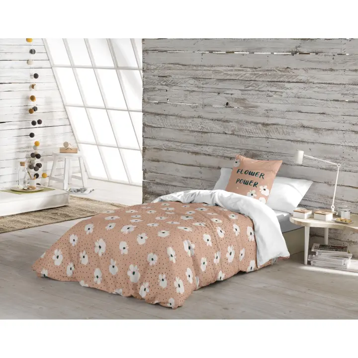 FUNDA NÓRDICA 100% ALGODÓN SURI BEIGE POPCORN FABRICADO EN ESPAÑA - 1