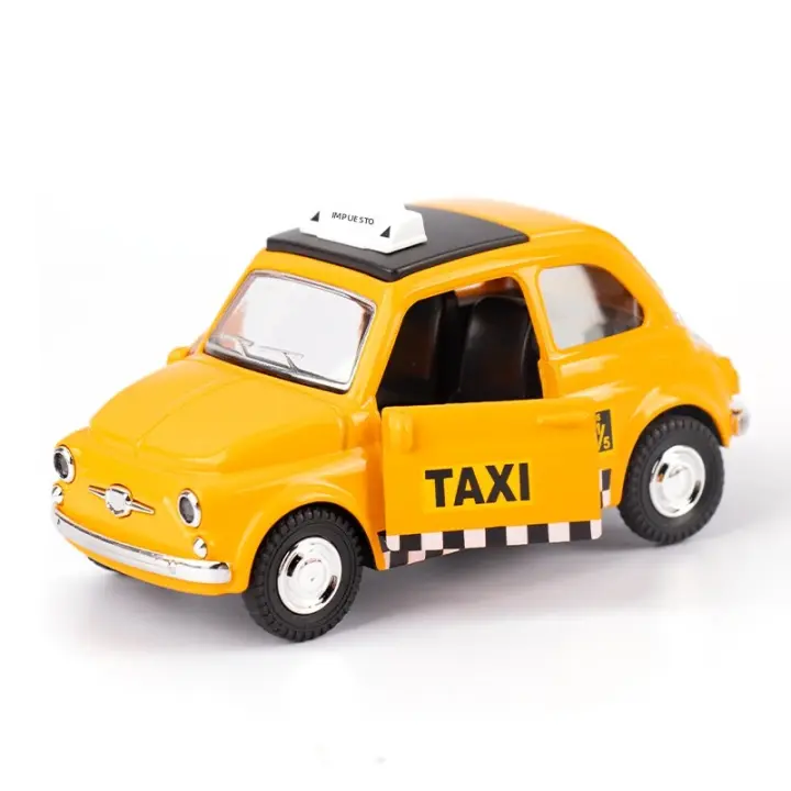 Coche De Taxímetro Retro 1/32 En Aleación De Metal Juguetes Miniatura Para Niños Regalo Para El Día Del Niño Colección De Vehículos Diecast - 1