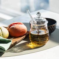 300ml Tarra de miel con cuchara y tapa de vidrio Miel olla con cazos de vidrio resistente al calor dispensador de miel de vidrio Containe - details 3
