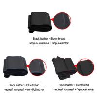Funda De Volante De Cuero Artificial Negro Personalizable Para Nissan QASHQAI X-Trail NV200 Rogue Hecha a Mano Para Todas Las Estaciones - details 1