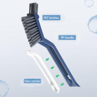 Cepillo De Limpieza Multifuncional 2-en-1 Para Paredes Y Pisos De Azulejos Limpiador De Ranuras De Baño Herramienta De Limpieza Doméstica Conveniente Para Esquinas - details 3