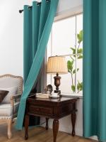 Cortinas Modernas De 100% Negro Con Encaje En La Cima, Material Suave Y Color Sólido Para Sala De Estar Y Dormitorio - details 4