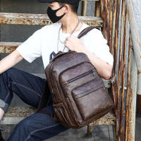 USB Mochila De Cuero PU con carga para para hombre, morral grande ordenador portátil, mochila escola - details 15