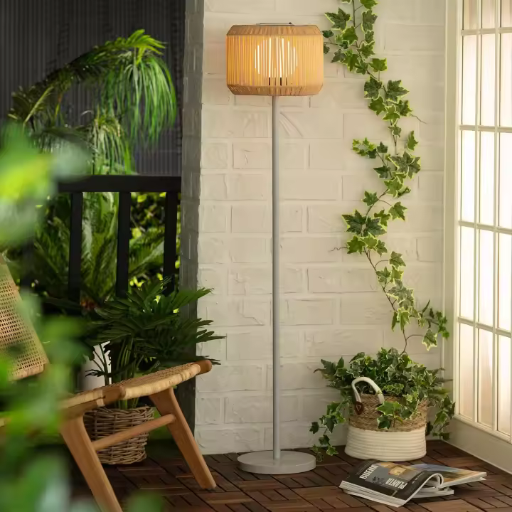 Ledkia Lámpara de Pie Exterior de Metal LED Solar Nygala Natural - 1