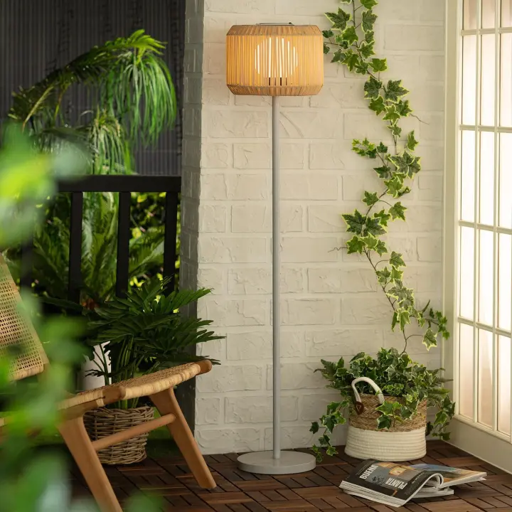 Ledkia Lámpara de Pie Exterior de Metal LED Solar Nygala Natural - 1