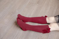 Calcetines De Navidad Para Bebés Niñas Otoño Invierno Big Bow Calcetines Largos Rodilleras Suaves De Algodón Para Niños 0-5 Años - details 4